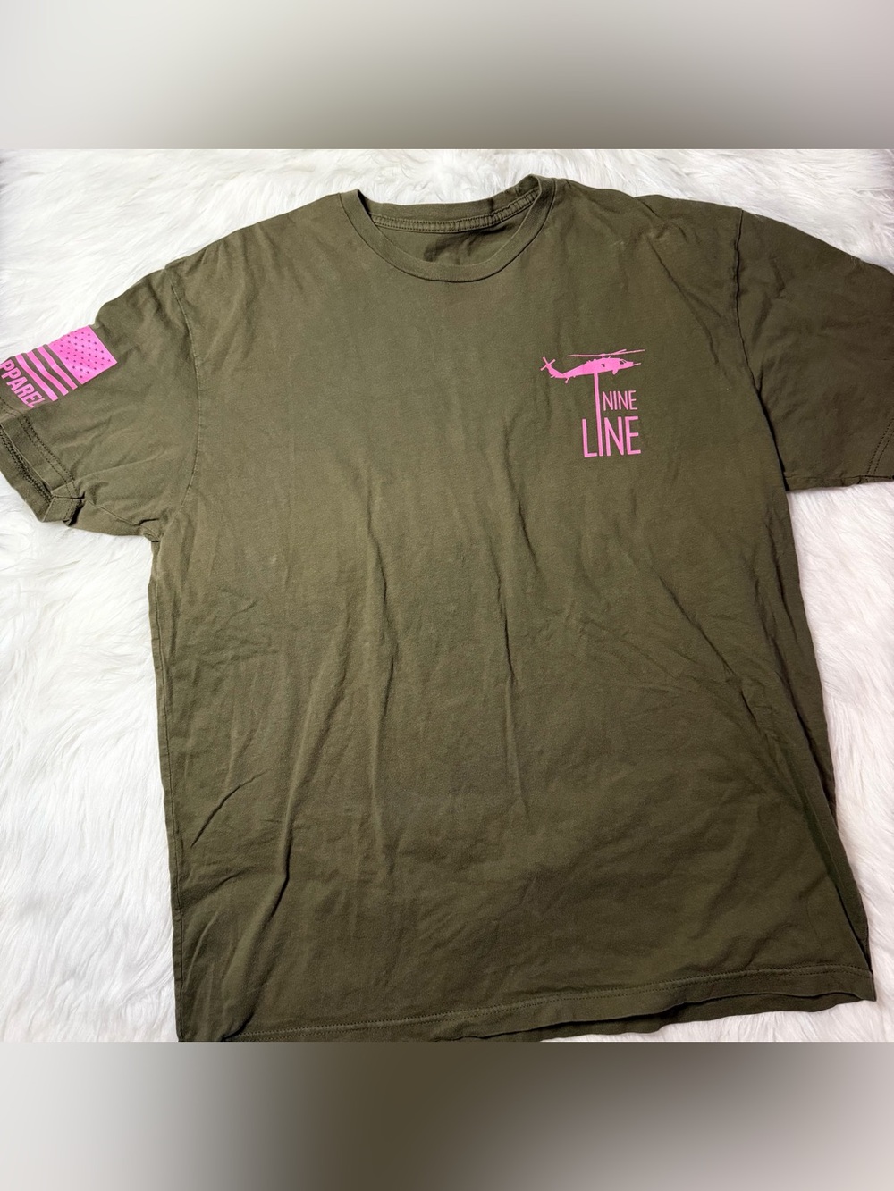 Nine Line Apparel Warrior Graphic Tee Light Green Pink